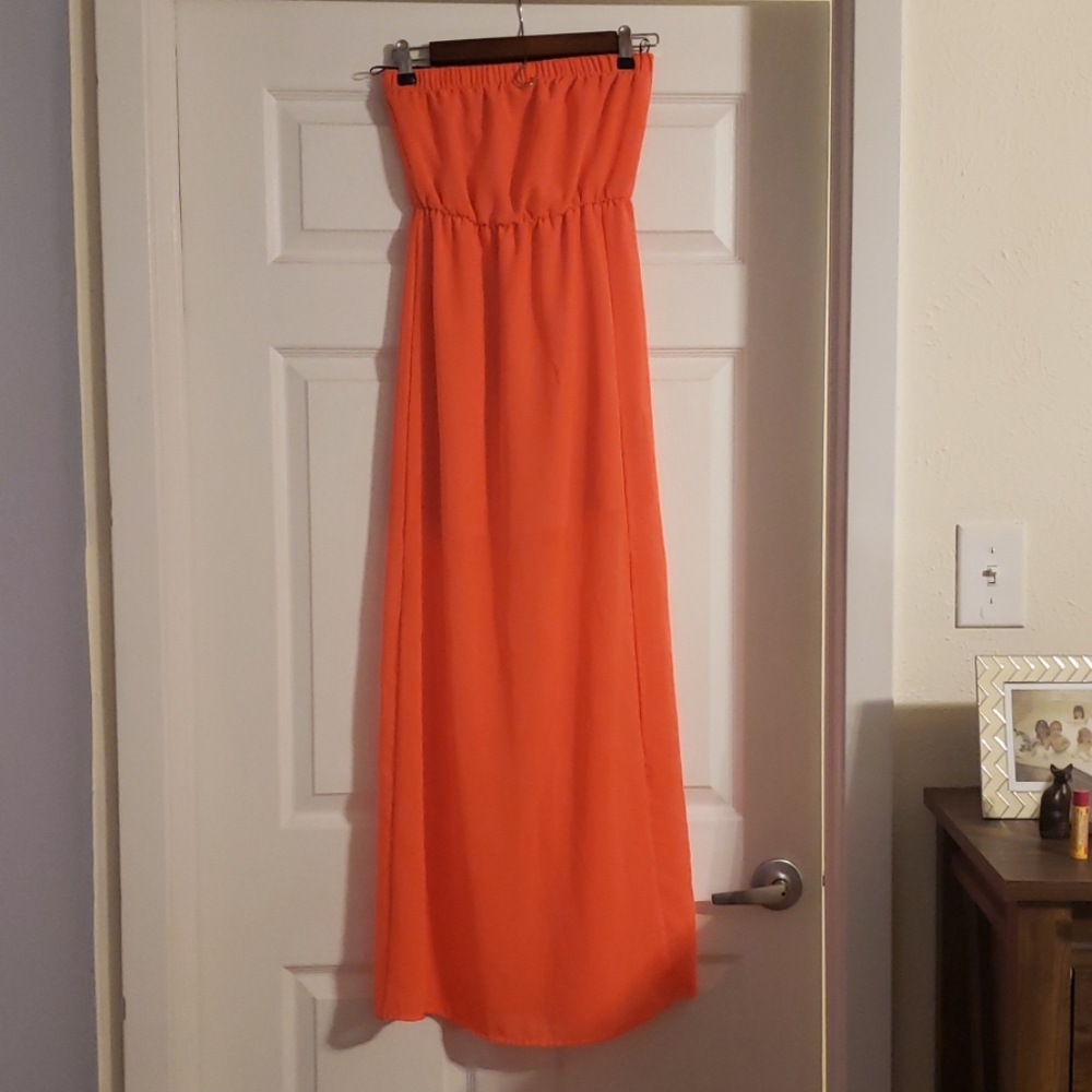 Coral maxi dress
